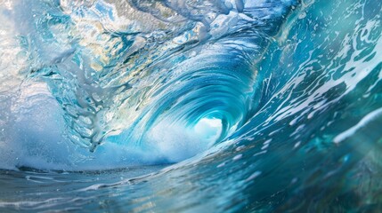 Poster - Swirling blue water creating wave patterns Close-up photo with clean background