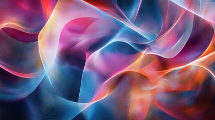 Wall Mural - Abstract Colorful Waves of Light