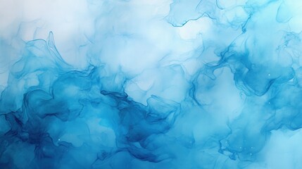 Wall Mural - Ethereal Blue Watercolor Abstract Background