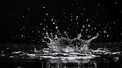 Poster - Water splashing upwards, clear and crisp, high-speed photography, minimalistic background, Close-up photo with clean background