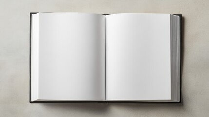 Canvas Print - Open book, blank white pages,