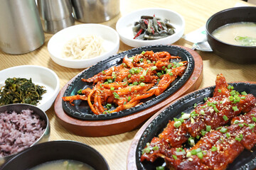 Wall Mural - korea food. grilled deodeok root, mountain herb whose roots have restorative properties