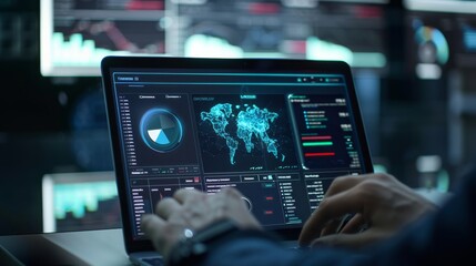 Poster - A cybersecurity expert reviews mobile device settings, focusing on privacy and security options with highlighted features Close-up photo with clean background