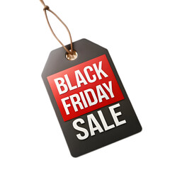 black friday sale tag isolated on transparent background