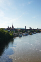 Canvas Print - The panorama of embankment in Wuerzburg, Germany