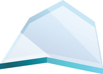 Aufkleber - Transparent aqua edged geometric shape is floating on a white background