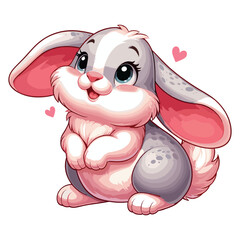 Cute Rabbit Vector Cartoon illustration