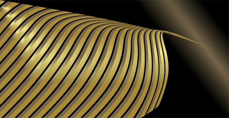 a composition of repeating curved lines in brown and gold and a black and brown gradient background as inspiration for the background of visual communication design