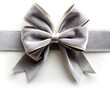 © Ольга - bow of velvet grey ribbon for decoration on white background