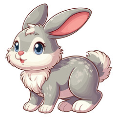 Sticker - Cute Rabbit Vector Cartoon illustration