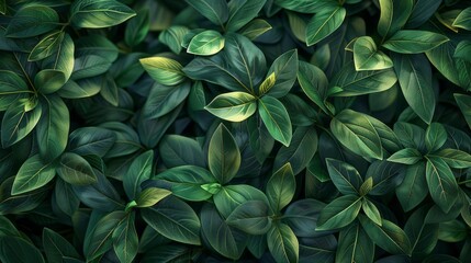Poster - A close up of green leaves with a few drops of water on them