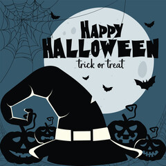 Aufkleber - Halloween Night Background Vector Design.