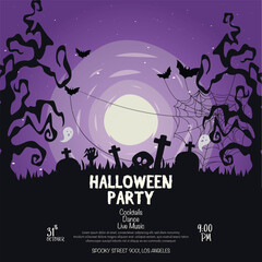 Aufkleber - Halloween Party Invitation Poster Vector Design.