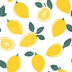 Sticker - Seamless Lemon Pattern