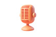 © templetify - Minimalistic Cartoonish Flat Matte Podcast Microphone | Isolated on Transparent & White Background | PNG File with Transparency