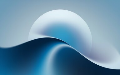 Abstract blue wave. Abstract background with a blue wave and a white orb.  Minimalist, modern design, perfect for technology and branding.