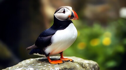 Sticker - Close-up of a Puffin Standing on a Rock