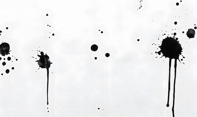 Canvas Print - Black Ink Splatter on White Background