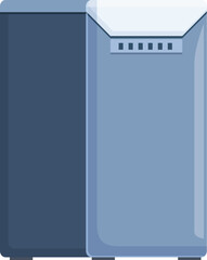 Poster - Two server racks standing in data center, hosting providers equipment