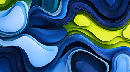 Wall Mural - Abstract Blue and Green Swirls