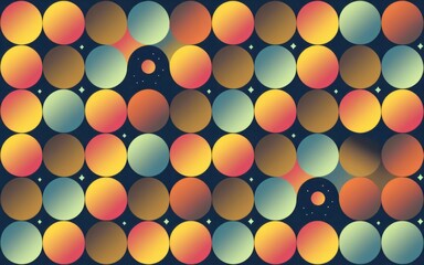 Wall Mural - Colorful circle pattern. Abstract background with colorful circle pattern and gradient, perfect for trendy designs.