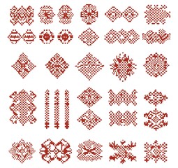 Wall Mural - Red and White Checkered Geometric Patterns