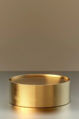Poster - A gold plate sitting on top of a table with a simple background
