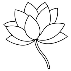 Wall Mural - simple flower line art on white background