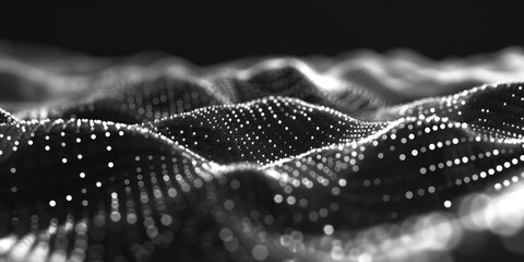 Poster - Black and white photo of a wavy surface, suitable for use in abstract or minimalist designs