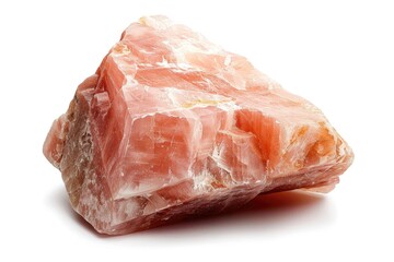 Poster - A single pink rock sits on a white surface, ideal for use in minimalist designs or as a decorative element