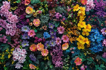 Aufkleber - A collection of colorful flowers attached to a wall