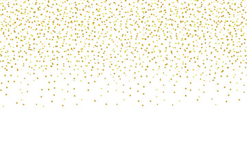 golden glitter dust particles confetti on transparent background. shine falling gold powder dust tex