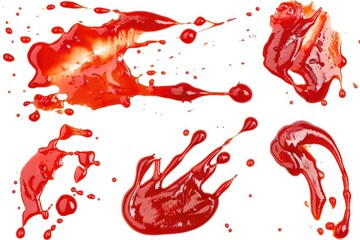 Poster - Assortment of condiments on a white surface, great for food and cooking illustrations
