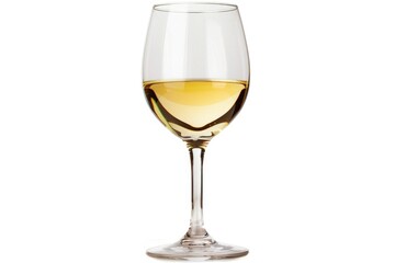 Poster - A glass of white wine on a white background
