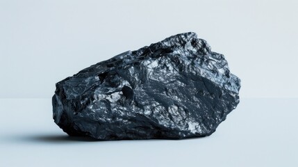 Poster - A large rock sits atop a clean white surface, ideal for use in interior design or still life photography