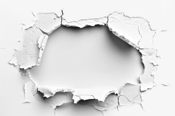 Poster - A hole in a white wall with some paint on it, useful for background or texture image