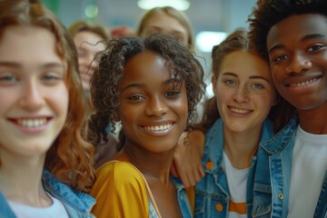 Poster - Young adults posing in unison, illustration of friendship and camaraderie