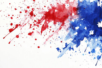 Sticker - Blue and red watercolor splashes