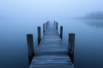 Poster - pier in the morning