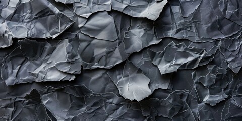 Poster - A close-up shot of a dark grey rock wall with sharp edges and ridges, suitable for use in adventure or outdoor settings