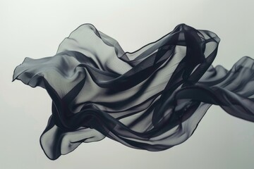 Poster - A close-up view of a sheer fabric in black and white, often used as a texture or background