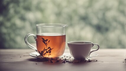 Wall Mural - cup of tea on a table