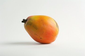 Sticker - A ripe single mango sitting on a white surface