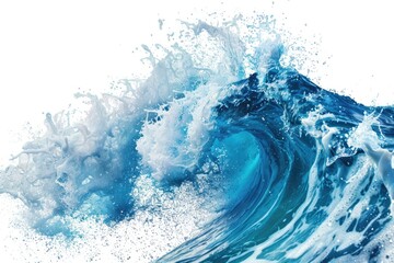 Poster - Large wave crashes into ocean water, suitable for beach or coastal scenes