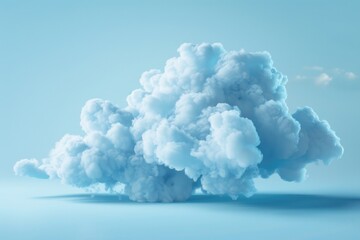 Aufkleber - A solitary cloud drifts through the sky, set against a bright blue background