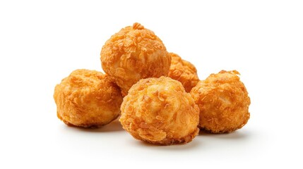 Poster - A plate of crispy fried chicken nuggets served on a clean white surface