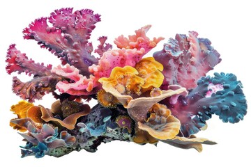 Poster - A collection of vibrant coral shapes on a clean white background