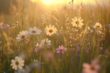 Sticker - field of daisies