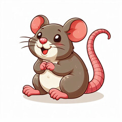 Cute Rat Vector Cartoon illustration