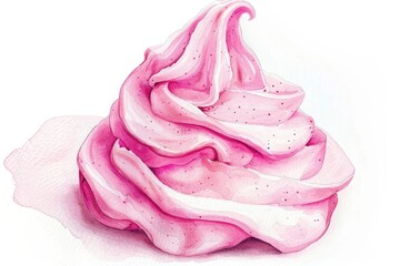 Poster - Illustration of a sweet treat with bright pink frosting